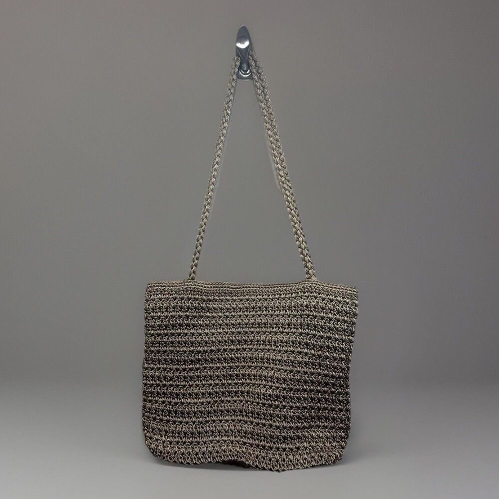The Sak Lumi Crochet Beige Tan Crossbody or Shoulder Bag Convertible Straps